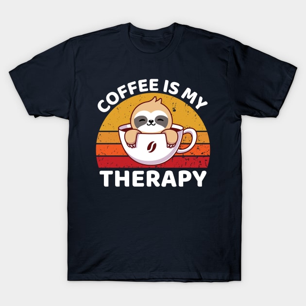 Cute Sloth Coffee T-Shirt by Illustradise